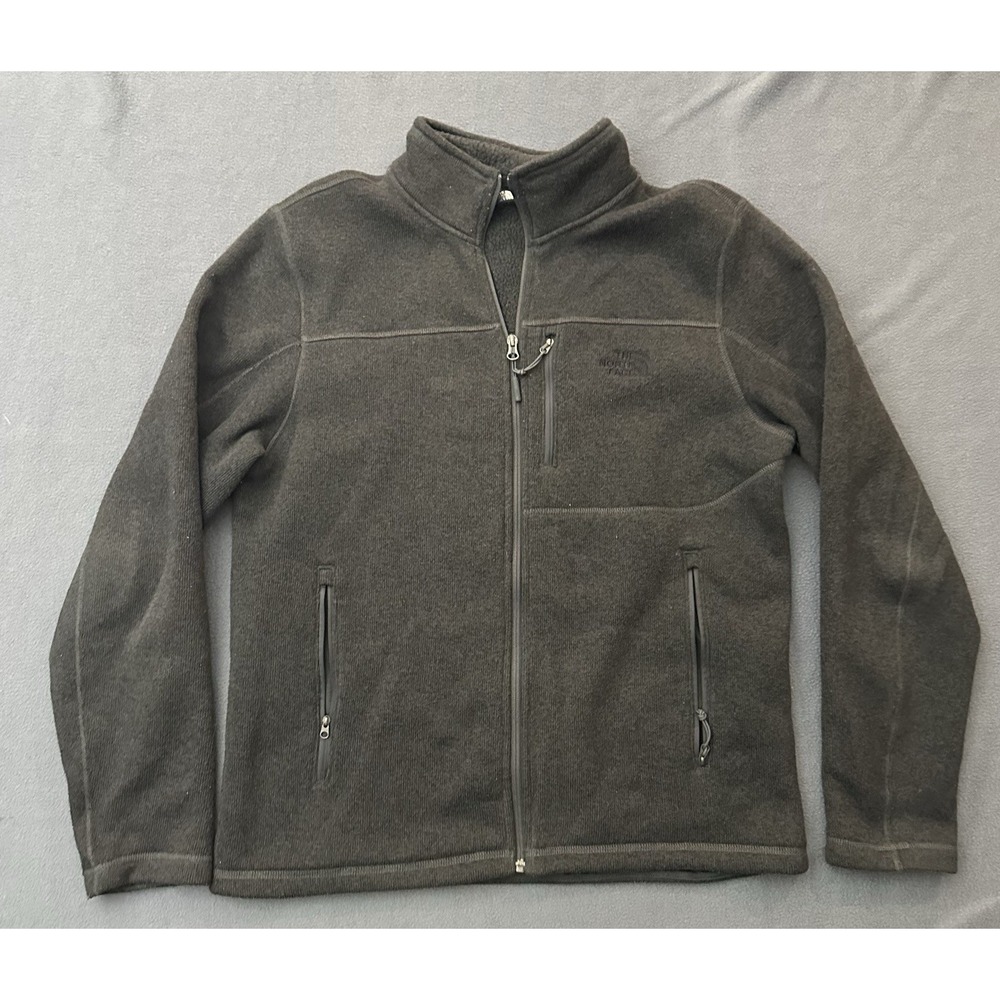 The North Face Gordon Lyons Jacket Mens Large L Gray Sweater Fleece Full Zip